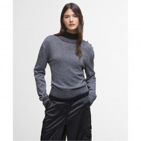 пуловер,дамски,плетени,дрехи,barbour,international,jade,crew,neck,jumper,chrome