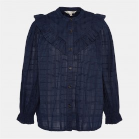 дамски,ризи,barbour,fearne,frilled,shirt,navy