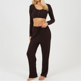 Комплект Brave Soul Lounge Set Ld99 - Chocolate комплект,дамски,пижами,brave,soul,lounge,set,ld99,chocolate