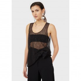 Дамски потник Emporio Armani Womens Evening Sleeveless Shirt - Black дамски,потник,дамски,ризи,дамски,топове,emporio,armani,women,s,evening,sleeveless,shirt,black