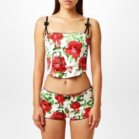 Jaded London Scarlet Satin Corset Top - Roses дамски,топове,jaded,london,scarlet,satin,corset,top,roses