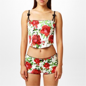 JADED LONDON Scarlet Satin Corset Top - Roses дамски,топове,jaded,london,scarlet,satin,corset,top,roses