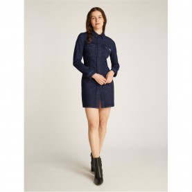 рокля,дамски,поли,и,рокли,calvin,klein,jeans,darted,lean,shirt,denim,dress,denim,rinse