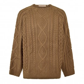 Fear Of God Essentials Mens Cable Knit Jumper - Brown fear,of,god,essentials,men,s,cable,knit,jumper,brown