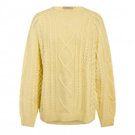 Fear Of God Essentials Mens Cable Knit Jumper - Canary fear,of,god,essentials,men,s,cable,knit,jumper,canary