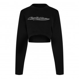 блуза,дамски,горнища,с,качулка,дамски,ежедневни,облекла,off,white,women's,bling,cropped,sweatshirt,black