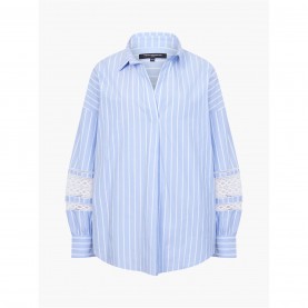 дамски,ризи,french,connection,women's,cambria,stripe,embroidered,long,sleeve,patterned,shirt,blue,white
