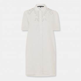 рокля,дамски,поли,и,рокли,french,connection,women's,cambria,shirt,mini,dress,linen,white