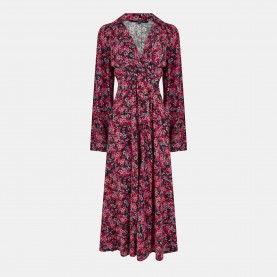 Дамска рокля French Connection Womens Jennifer Midi A-Line Dress - Black/Pink Mti дамска,рокля,дамски,поли,и,рокли,french,connection,women,s,jennifer,midi,a,line,dress,black,pink,mti