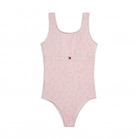 Бански костюм Tommy Hilfiger Kids Scoop Neck Swimsuit - Palm Pink 0JW бански,костюм,tommy,hilfiger,kids,scoop,neck,swimsuit,palm,pink,0jw