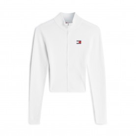 Дамска плетена блуза Tommy Jeans Womens Full Zip Knitted Top - Ancient White дамска,плетена,блуза,tommy,jeans,women,s,full,zip,knitted,top,ancient,white