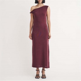 рокля,дамски,чорапогащи,и,клинове,nobodys,child,andrea,twist,shoulder,midi,dress,purple