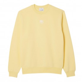 Поларена блуза Lacoste Printed Fleece Sweatshirt - Yellow поларена,блуза,мъжки,горнища,с,качулка,мъжки,ежедневни,облекла,lacoste,printed,fleece,sweatshirt,yellow