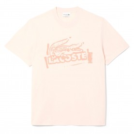Тениска Lacoste Printed Cotton Jersey T-Shirt - Orange тениска,мъжки,тениски,lacoste,printed,cotton,jersey,t,shirt,orange