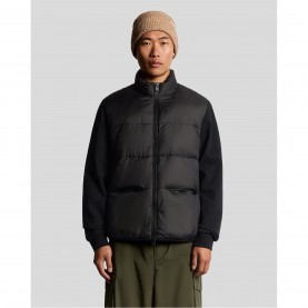 пуловер,облекла,на,разпродажба,мъжки,блузи,lyle,and,scott,funnel,neck,hybrid,zip,through,jumper,black