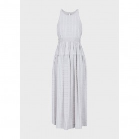 Рокля Emporio Armani Sleeveless Checked Midi Dress - Grey рокля,дамски,поли,и,рокли,emporio,armani,sleeveless,checked,midi,dress,grey