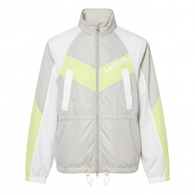 Яке Lacoste Oversized Hooded Colourblock Jacket - Grey яке,дамски,якета,и,палта,lacoste,oversized,hooded,colourblock,jacket,grey