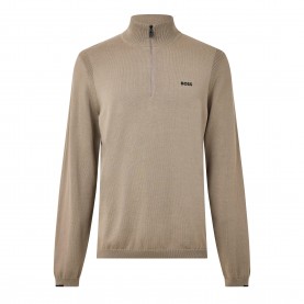 Плетена блуза Boss Mens Ever-X Boss Green Cotton Long-Sleeve 1/4-Zip Knitted Top - Light Green 334 плетена,блуза,мъжки,пуловери,boss,men,s,ever,x,boss,green,cotton,long,sleeve,1,4,zip,knitted,top,light,green,334