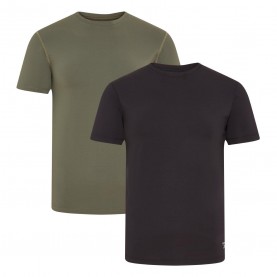 Тениска Reebok Mens 2 pack T-Shirts Clancy - Blk/Grn тениска,мъжки,блузи,с,яка,мъжки,потници,мъжки,тениски,reebok,mens,2,pack,t,shirts,clancy,blk,grn
