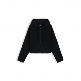 дамско,поларено,яке,tommy,jeans,women,s,teddy,hoodie,full,zip,fleece,jacket,black