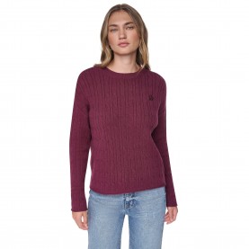 dkny,long,sleeve,cable,knit,claret