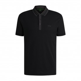 блуза,с,яка,мъжки,тениски,boss,paule,tape,stripe,collar,polo,shirt,black
