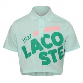 дамски,топове,lacoste,loose,fit,printed,organic,cotton,polo,green