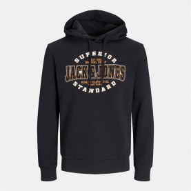 Суичър Jack and Jones Plus Size Logo Hoodie - Black суичър,мъжки,блузи,jack,and,jones,plus,size,logo,hoodie,black