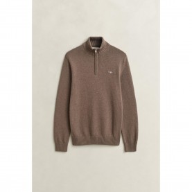 Gant Casual Cotton Half-Zip - Hazelnut 294 gant,casual,cotton,half,zip,hazelnut,294