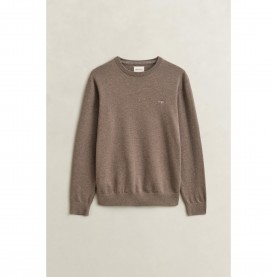 Gant Classic Cotton Crew Neck Sweater - Hazlenut 294 gant,classic,cotton,crew,neck,sweater,hazlenut,294