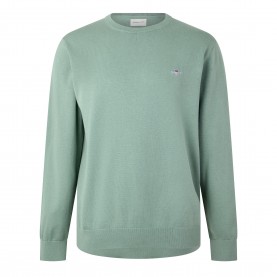 Gant Classic Cotton Crew Neck Sweater - Mint 308 gant,classic,cotton,crew,neck,sweater,mint,308