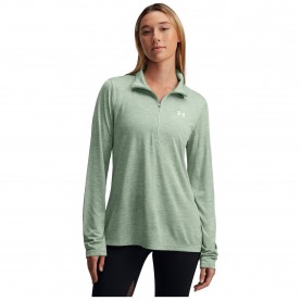 Дамско горнище с цип Under Armour Tech Half Zip Top Womens - Silicia Green дамско,горнище,с,цип,дамско,фитнес,облекло,under,armour,tech,half,zip,top,womens,silicia,green