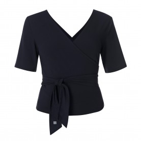 Дамска фланелка с къс ръкав Sweaty Betty Womens Soft Flow Wrap Short Sleeve Performance Gym Top - black дамска,фланелка,с,къс,ръкав,дамски,топове,всички,фитнес,облекла,sweaty,betty,women,s,soft,flow,wrap,short,sleeve,performance,gym,top,black