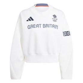 Дамска блуза Adidas Team Gb Sweat W Sweatshirt Womens - White дамска,блуза,adidas,team,gb,sweat,w,sweatshirt,womens,white