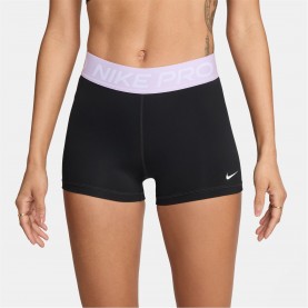 Дамски къси панталони Nike Pro Three Inch Shorts Womens - Black/Lilac дамски,къси,панталони,шорти,за,физическо,дамски,къси,панталони,дамски,панталони,и,къси,панталони,за,тренировка,дамско,фитнес,облекло,дамски,облекла,за,бяга