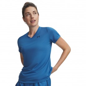 Under Armour Tech™ V-Neck Short Sleeve Womens - Aegean Blue дамски,горнища,за,тренировка,дамско,фитнес,облекло,дамски,облекла,за,бягане,лека,атлетика,всички,фитнес,облекла,under,armour,tech,v,neck,short,sleeve,women