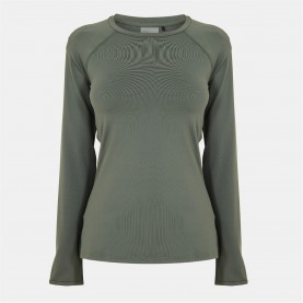 Дамска фланелка с дълъг ръкав USA Pro Long Sleeve Top Womens - Khaki дамска,фланелка,с,дълъг,ръкав,дамски,топове,дамски,горнища,за,тренировка,лека,атлетика,дамско,фитнес,облекло,всички,фитнес,облекла,дамски,облекла,за,бягане