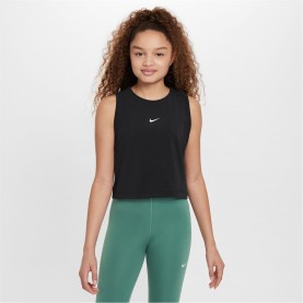 Nike Dri-FIT Swoosh Big Kids' (Girls') Tank Sports Bra - Black/White nike,dri,fit,swoosh,big,kids',(girls'),tank,sports,bra,black,white