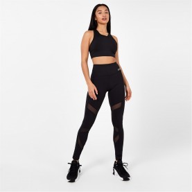 Дамски клин Everlast Contour Panel Leggings Womens - Black Mesh дамски,клин,разпродажба,everlast,дамски,чорапогащи,и,клинове,дамски,панталони,и,къси,панталони,за,тренировка,дамско,фитнес,облекло,всички,фитнес,облекла,да