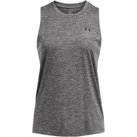 Under Armour Tech Tank Twist Gym Vest Womens - Gray дамски,горнища,за,тренировка,дамски,горнища,размер+,дамско,фитнес,облекло,дамски,облекла,за,бягане,лека,атлетика,всички,фитнес,облекла,всички,йога,и,пилате