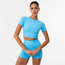 къса,блуза,дамски,топове,дамски,горнища,за,тренировка,дамско,фитнес,облекло,дамски,облекла,за,бягане,usa,pro,women's,sophie,habboo,cropped,short,sleeve,per
