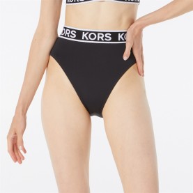 бикини,дамски,бански,костюми,дамско,бельо,michael,michael,kors,michael,michael,kors,logo,high,waist,bikini,bottoms,black