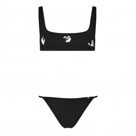 Off White Womens Logo 4-Way Stretch Bikini Set - Black White дамски,топове,дамски,бански,костюми,off,white,women,s,logo,4,way,stretch,bikini,set,black,white