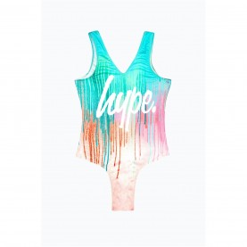 Бански костюм Hype Kids' Drips One Piece Swimsuit - Multi бански,костюм,детски,бански,костюми,плуване,в,училище,бански,костюми,за,момичета,hype,kids',drips,one,piece,swimsuit,multi