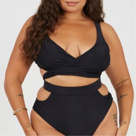 Brave Soul Plus Size Plunge Bikini Top with Wrap Around Straps - Black дамски,облекла,размер,brave,soul,plus,size,plunge,bikini,top,with,wrap,around,straps,black