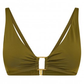 Горнище Lauren by Ralph Lauren Ring-Front Halter Bikini Top - Khaki горнище,дамски,бански,костюми,дамско,бельо,lauren,by,ralph,lauren,ring,front,halter,bikini,top,khaki