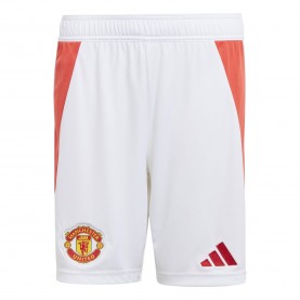 Юношески къси панталони adidas Manchester United Home Shorts 2024 2025 Juniors - White юношески,къси,панталони,футболни,фланелки,детски,къси,панталони,футбол,adidas,manchester,united,home,shorts,2024,2025,juniors,white