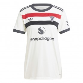 Дамска футболна фланелка Adidas Manchester United Third Shirt 2024 2025 Womens - White дамска,футболна,фланелка,коледни,подаръци,за,футболните,фенове,футболни,фланелки,английската,висша,лига,manchester,united,разпродажба,adidas,дамски,топове,