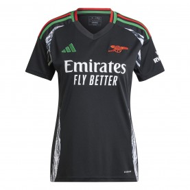 Дамска футболна фланелка Adidas Arsenal Away Shirt 2024 2025 Womens - Black дамска,футболна,фланелка,коледни,подаръци,за,футболните,фенове,футболни,фланелки,английската,висша,лига,arsenal,разпродажба,adidas,дамски,топове,adidas,ars