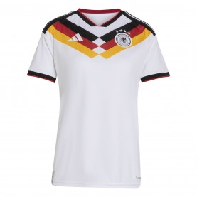 Дамска футболна фланелка Adidas Germany Home Shirt World Cup 2026 Womens - White/Black дамска,футболна,фланелка,коледни,подаръци,за,футболните,фенове,футболни,фланелки,национални,отбори,аржентина,футболни,фланелки,колумбия,футболни,фланелки,ф